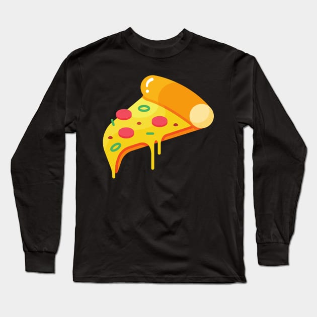 Bright Cheese Pizza Long Sleeve T-Shirt by InkyArt